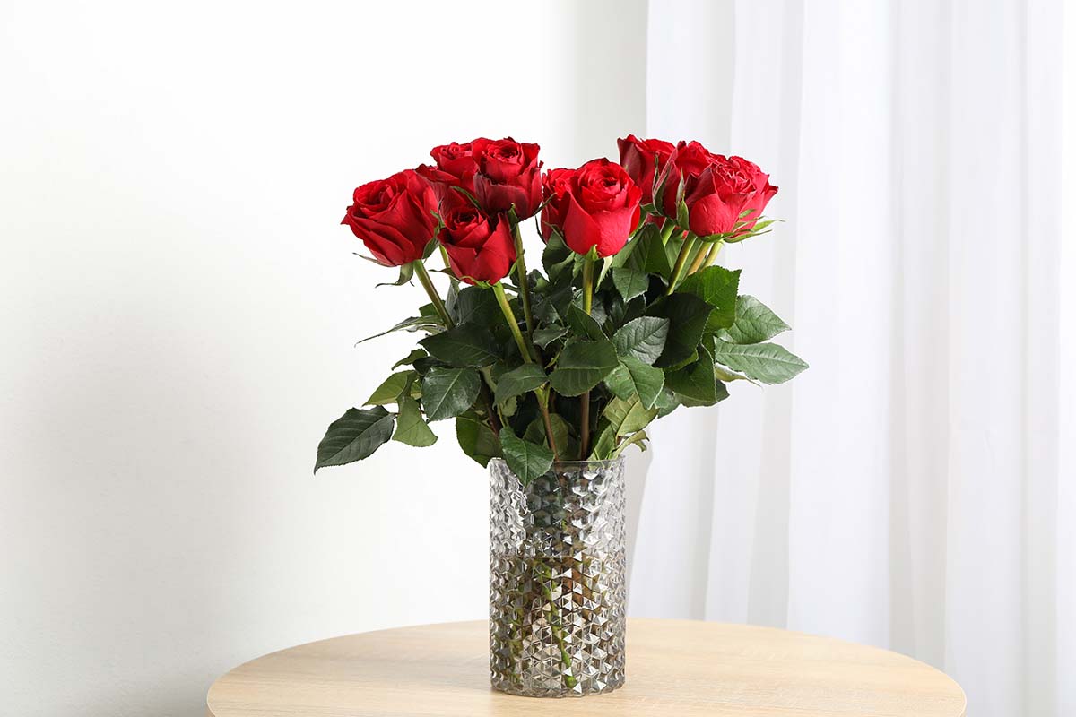 In eine Vase geben und umrühren. Die Rosen werden sich dann zwei Wochen länger halten.